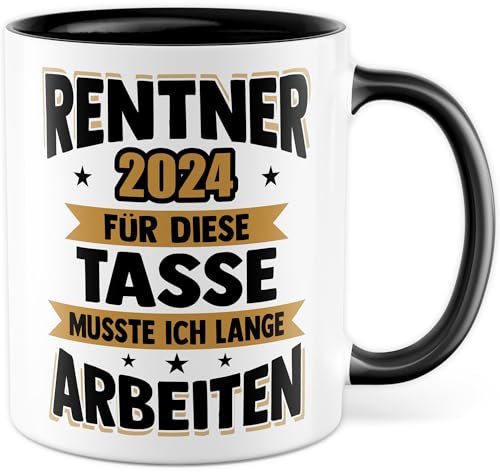 Tasse Rentner Geschenk Mann lustig - Rente 2024 Kollege Abschiedsgeschenk - Renteneintritt Abschied Ruhestand Geschenke für Männer Kaffee-Becher