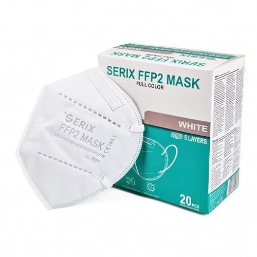 Fiducia NFW FFP2 Atemschutzmasken 25 Stück 4-lagig für Mund & Nase schützende dreilagige Gesichtsmaske Masken aus 100% wasserdichten Materialien mit strapazierfähigen Ohrschlaufen (Weiß)