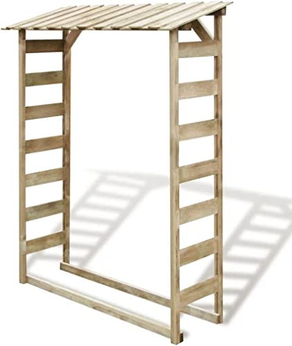 KOIECETA Kiefer KDI Brennholzregal 150x44x176 cm Kaminholzregal Holzunterstand