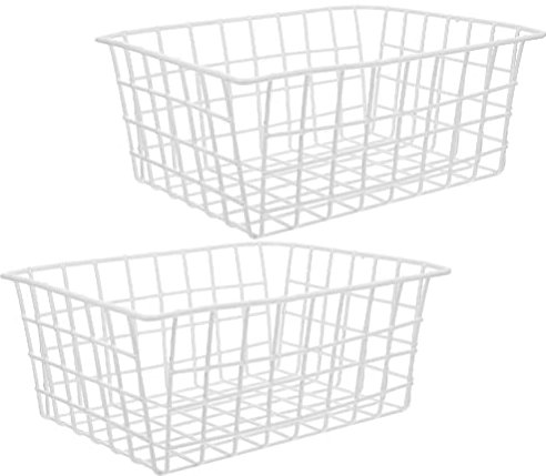 Luxshiny 2 Piezas Cesta De Almacenamiento del Congelador Compartimiento del Congelador De La Despensa Cesta del Estante De La Despensa Planchar Canasta De Bocadillos Cesta Colgante