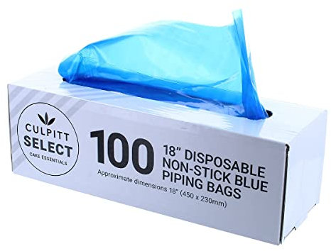 Culpitt Select Disposable Piping Bags 18, Non-Stick Pastry Bags For Cake Making, Decorating, Icing, Buttercream, 450 x 230 mm, Pack of 100