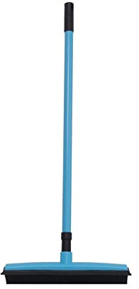Youyijia Rubber Broom Brush, Carpet Brush for Cleaning Rubber Broom Indoor 68-120cm Adjustable Handle Pet Hair Cat Dog Removal Cleaning Floor Brush Silicone Sweeper Outdoor Broom Hardwood Tiles, Blue