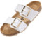 Palado Pantoletten Damen Samos EGS - bequeme Sandalen Made in Spain - Hausschuhe mit dämpfendem Kork-Fußbett - modische Sommerschuhe Weiß Matt UK8 - EU41
