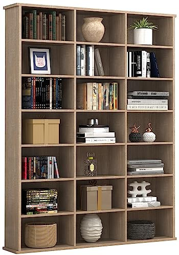 VCM Holz CD DVD Standregal Bücherregal Medienregal Raumteiler Deko Regal Megosa M