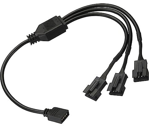 sourcing map ARGB Splitter, 12V 4Pin to SM 4Pin Male Extension Cable Adapter Connector Addressable for PC Fan Power Computer Chassis Motherboard, 1 to 3 Style