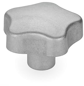 Ganter Normelemente/Sterngriff/Griffmutter/GN 5336-70-M16-E-MT/Aluminium matt/Griff 70mm / Gewinde M16