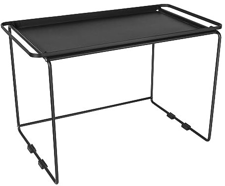 MAYMA Étagère à Micro-Ondes Extensible,Plaque à Micro-Ondes à 2 étage,Table de Cuisine en Acier au Carbone,Support de Mini-Four pour Petite Cuisine,avec Plateau Amovible