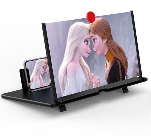 Bildschirmlupe für Handy, 45,7 cm (18 Zoll), 3D-Vergrößerung, Projektor-Bildschirmvergrößerung für Filme, Videos und Spiele, faltbarer Telefonständer mit Bildschirmverstärker, kompatibel mit allen