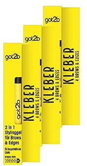got2b Kleber 4 Brows & Edges, 2in1 Brow Gel & Haar Mascara, mit praktischer, zweiseitiger Eyebrow Brush zum Stylen und Babyhaare Fixieren, vegane Formel, 3x 16 ml