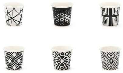 Excelsa Emily Set mit 6 Kaffeebechern, Porzellan, multifunktional, Fassungsvermögen 90 ml.