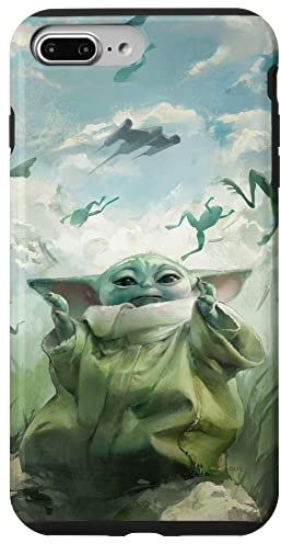 Hülle für iPhone 7 Plus/8 Plus Schwebende Frösche von Star Wars Grogu und N-1 Starfighter Sky