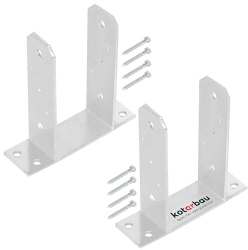 KOTARBAU 2 supporti per pali da 100 mm TT in acciaio zincato a caldo, per ancoraggio, per pali in legno, pali di legno, pali in metallo, base per pali quadrati