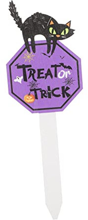Mipcase 2 Pièces Décorations De Jardin d'halloween Décoration Intérieure Décor Fantôme Déco De Jardin pour Chat Piquets De Cour Squelette Ornement en Bois Panneau Publicitaire Extérieur