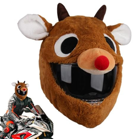 Motorradhelm Abdeckung Plüsch, Motorradhelm , Cartoon Plush Tier Helm Schutzhülle, Motorcycle Helmet , Motorradhelm Überzug Lustigmotorradhelm Überzug Plüsch Anti-Staub Für Männer Frauen