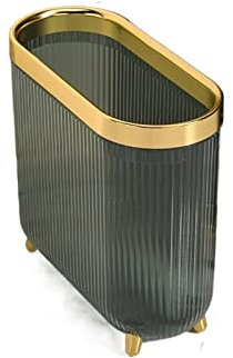 Suuim Cubo de Basura sin Tapa, Inodoro, baño Estrecho, Sala de Estar, Cocina, Anillo de presión, Cubo de Basura (Oro Gris)