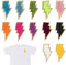 12 PCS Golden Edges Lightning Iron On Patch, Bright Vivid Colors Iron On Patches, Lightning Embroidered Patch/Sew on Appliques for Clothes Dress Hat Jeans DIY Accessories