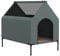 PawHut Hundehütte Outdoor Hundezelt mit Mesh-Fenster, erhöhtes Hundebett mit abnehmbarem Deckel, Tragetasche, Hundehöhle für kleine, mittelgroße Hunde, Oxford, Grau, 81 x 51 x 78 cm
