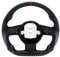 Acclcors Volante in fibra di carbonio, volante a forma di D con fondo piatto e cuciture rosse, volante personalizzato in pelle, maniglie traforate per Audi TT TTRS R8 2007-2015