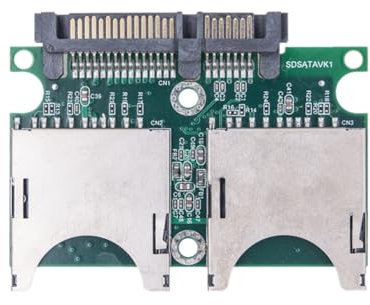 Osmond Dual-SD-Zu-SATA-Konverter, SD-Zu-SATA-Adapterkarte in Industriequalität, 15-Polige+7-Polige SD-Zu-Seriell-Adapterkarte