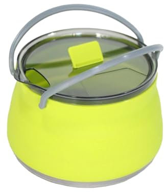 Collapsibble – Bouilloire de camping ultra légère – Bouilloire de camping compacte, bouilloire portable | Bouilloire de camping pliable pratique pour le camping, la randonnée, les voyages (rouge, vert