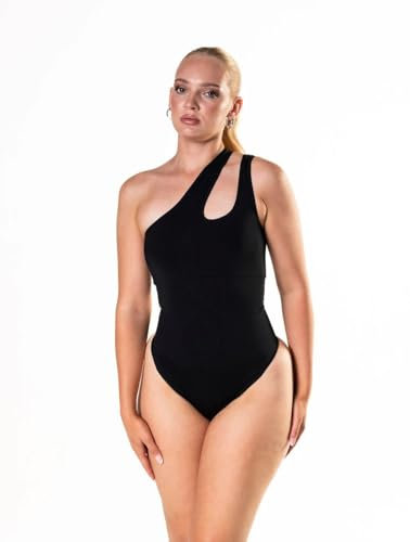 HeyShape Bodys für Damen – One-Shoulder-Shapewear – Body Shaper Bauchkontrolle Shapewear, Schwarz, X-Large-XX-Large