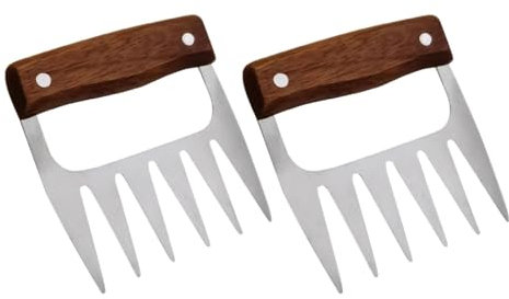 Acunny Griffes de broyeur de viande en métal, broyeur de viande à griffes d'ours - Broyeur à viande à griffes d'ours en acier inoxydable, 2 griffes à viande - Accessoires de gril pour Barbecue,