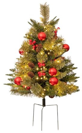 estacas de jardín de Navidad, árboles de Navidad de, la estaca del jardín del árbol de Navidad | Luces de estaca de jardín Multicolores con 8 Modos, árbol de Navidad preiluminado de 2,5 pies,