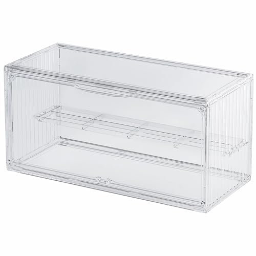 Dasellfa Vitrine Schaukasten Box Acryl Vitrine, Sammlervitrine mit Tür, Für Minifiguren, Figuren Vitrine Kleine, Action Figuren Spielzeug, Modellautos, Sammelfiguren (37*16*18.3cm)