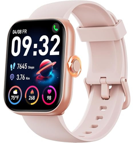 ENOMIR Smartwatch Damen mit Telefonfunktion, Alexa Integriert 1.91 Uhr Damen mit Herzfrequenz SpO2 Stress Schlafmonitor, 110+ Sportmodi Fitnessuhr, IP68 wasserdichte Sport Armbanduhr für Android iOS