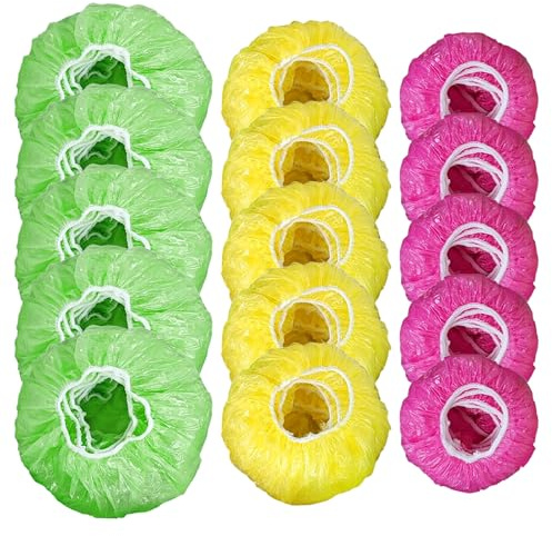 60 Stück Frischhaltebeutel Elastische & Wiederverwendbar für Lebensmittel | Abdeckhauben - Bunte Gärfolie für Brot, Backen Zubehör Gärkorb für Gemüse Frischeschutz, Zuhause,Brot (Gelb+Rosa+Grün)
