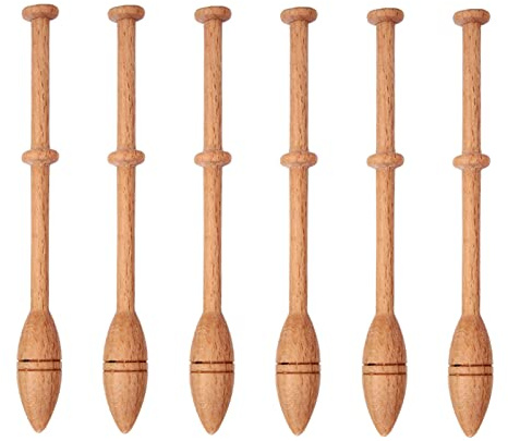 RASTKY Canettes de Dentelle aux Fuseaux Danois 12 Pièces Canettes de Dentelle en Bois Antique Vintage Artisanat Français Outils de Tissage en Bois tourné Fournitures de Fabrication de Artisans