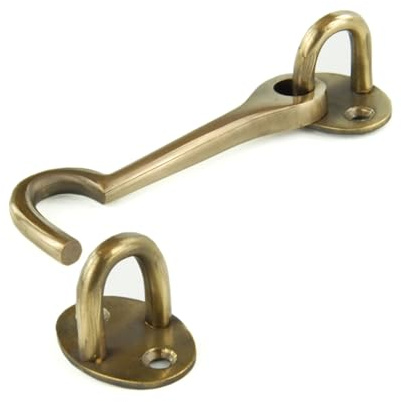 Unlacquered Aged Solid Brass Cabin Hook Door Latch Cabinet Lock Gate Catch 100mm