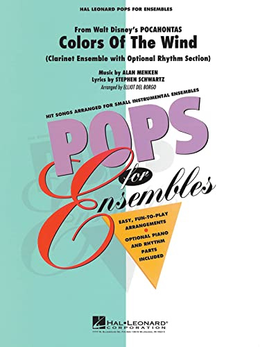 Hal Leonard Colors of the Wind (Clarinet Ensemble (opt. rhythm section)) Concert Band Level 2-3 by Elliot Del Borgo
