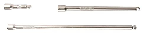 SW-Stahl 05760SB Kippverlängerungssatz 1/4 Zoll, 50-250 mm, 3-teilig | Verlängerung für Umschaltknarre, Chrom-Vanadium-Stahl, 15 Grad Schwenkwinkel, 6,3 mm Kippvierkant, Ratschenverlängerung