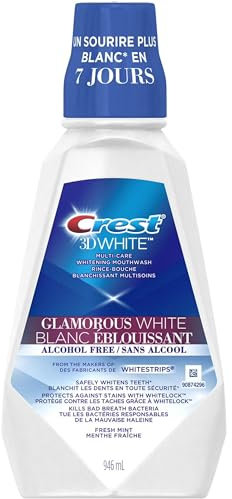 Crest Crest 3D White Multi-Care Whitening Rinse, Glamorous White, Fresh Mint 32 oz - 2 pk.