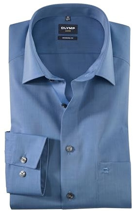 OLYMP Luxor Herren Hemd / Modern Fit / Langarm- Gr. 43, Mittelblau