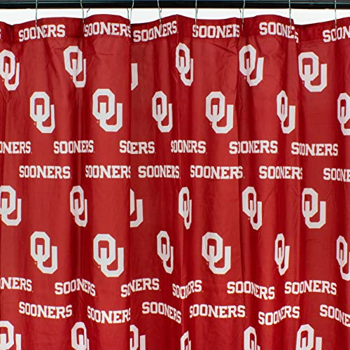 College Covers Everything Comfy Oklahoma Sooners Bright and Colorful Shower Curtain Cover 70 x 72