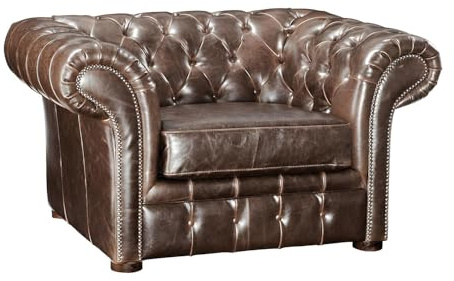 Vente-unique - Chesterfield Ledersessel - Vintage Leder - Braun - CLOTAIRE