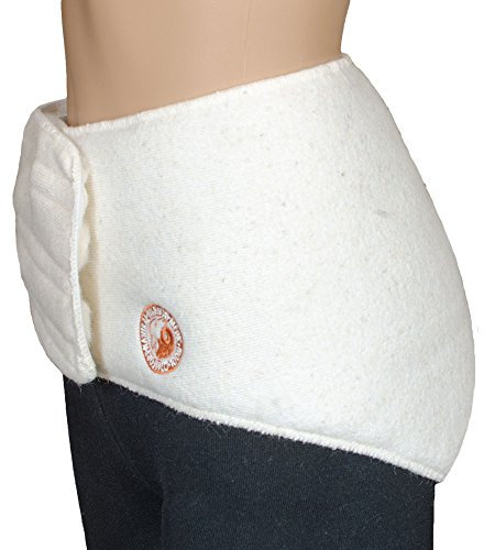 SamWo, Nierenwärmer 100% Merinowolle, elastisch mit Klettverschluss, bei 30 Grad waschbar, L, Natur