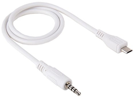 High-Tech Place Câble AUX Audio mâle mâle vers Micro USB 3,5 mm, Longueur: Environ 50 cm