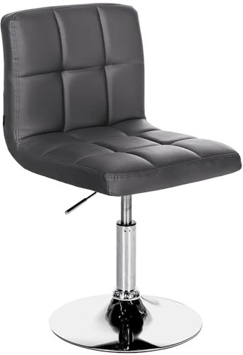CLP Drehstuhl Palma V2 Mit Hochwertiger Polsterung Und Kunstlederbezug I Höhenverstellbarer Esszimmerstuhl Mit Metallgestell In Chrom-Optik, Farbe:schwarz