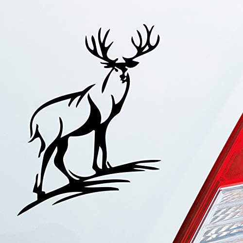 Hellweg Druckerei Hirsch Geweih Jäger Wild Jagd Auto Aufkleber Sticker Heckscheibenaufkleber