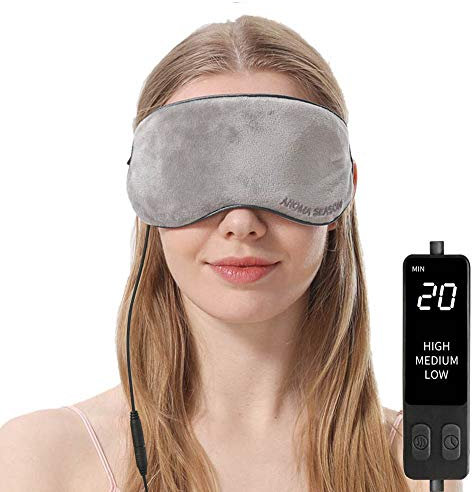 Aroma Season Heated Eye Mask for Sleeping, Great for Dry Eyes, Stye Relieve Eye Stress (Gray)