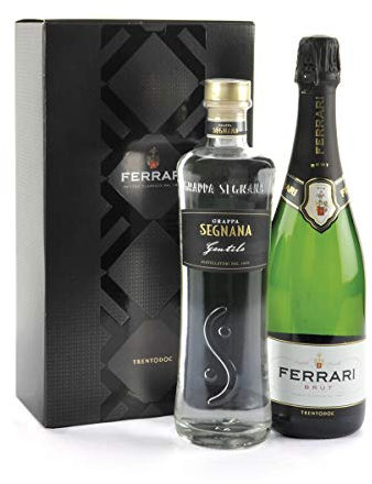 Confezione Segnana Ferrari 225 con 1 bottiglia di spumante e 1 Grappa Segnana Gentile bt. 70 cl