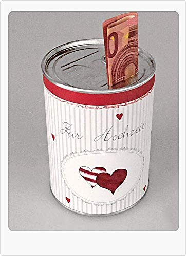 Bollweg Formano Metall Spardose rund mit Motiv Zur Hochzeit Trauung - Geldgeschenke