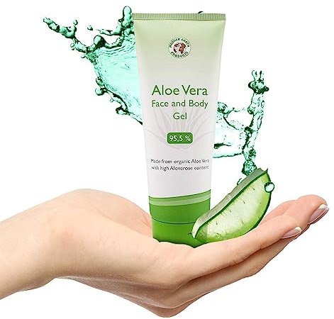 Aloe Vera Face & Body Gel (200ml) - Pflege für Gesicht, Körper, Haare und Kopfhaut · mit 100% reinem Aloe Vera Bio Direktsaft (Anteil 95,5%) · parfümfrei · After Sun und After Shave