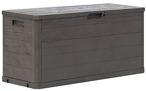 vidaXL Caja de Almacenamiento de Jardín, Baúl para Cojines Almohadas Mantas, Cofre de Herramientas, Caja para Patio Terraza, 280 L Marrón