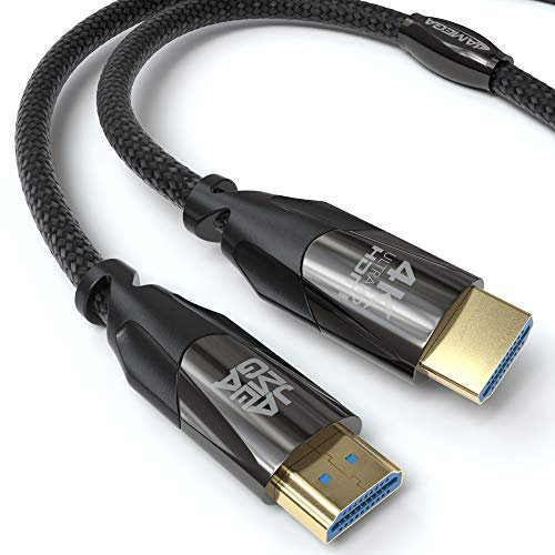 JAMEGA - 10m HDMI Kabel 2.0 - High Speed mit Ethernet - Ultra HD 4K 60Hz 4:2:0 HDR HDCP ARC CEC 3D 1080p Full HD Dolby Vision 16GBit s - Nylon Kabel 3 Fach geschirmt - Black Series
