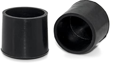 Flyshop 4PCS Black Durable Silicone Furniture Pads Chair Leg Caps Chair Feet Floor Protectors Round Tips, 1-1/4 Inches, 32 mm