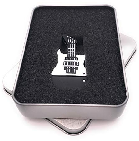 Onwomania Rock Gitarre Rubber Guita USB Stick in Alu Geschenkbox 128 GB USB 3.0